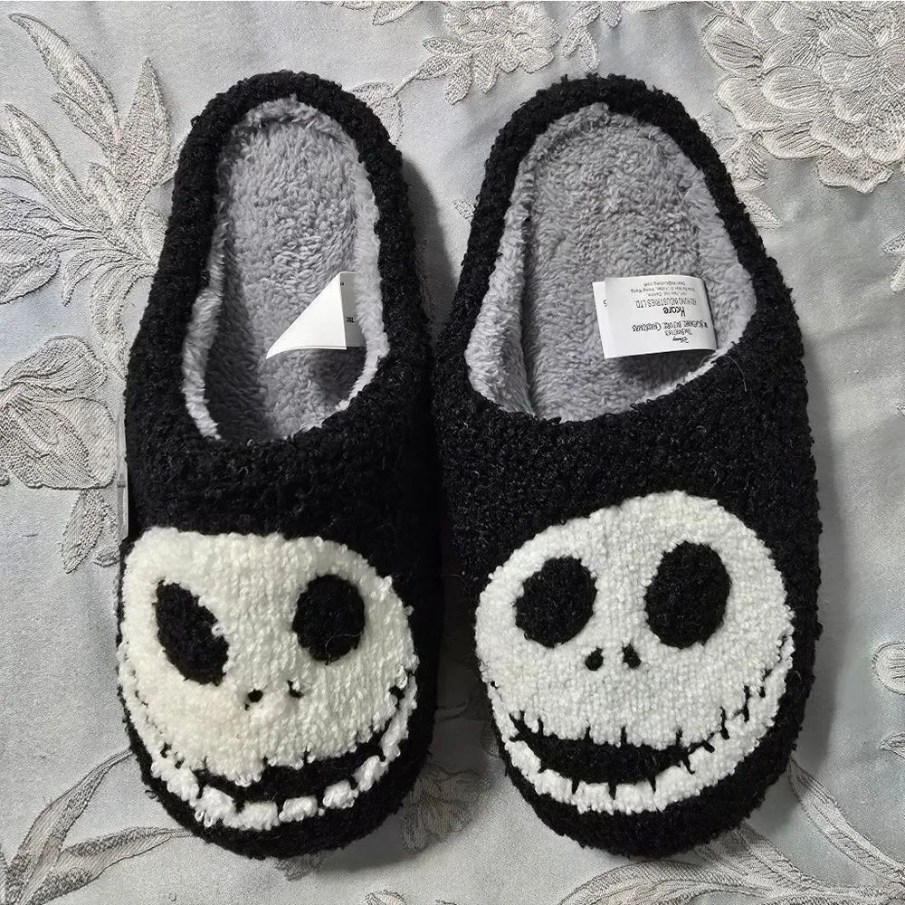 NWT Nightmare Before Christmas Jack Skellington Dosney Plush Slippers Adult